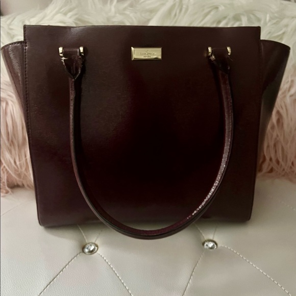 Kate Spade Bristol Drive Patent Leather Large Burgundy Tote - Picture 2 of 15